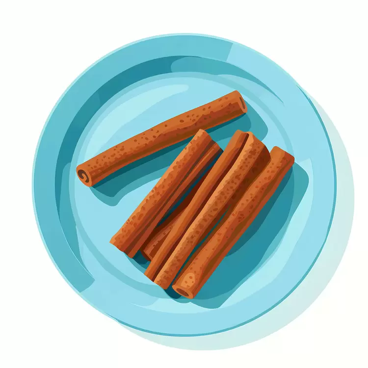 Cinnamon Sticks on a Light Blue Plate