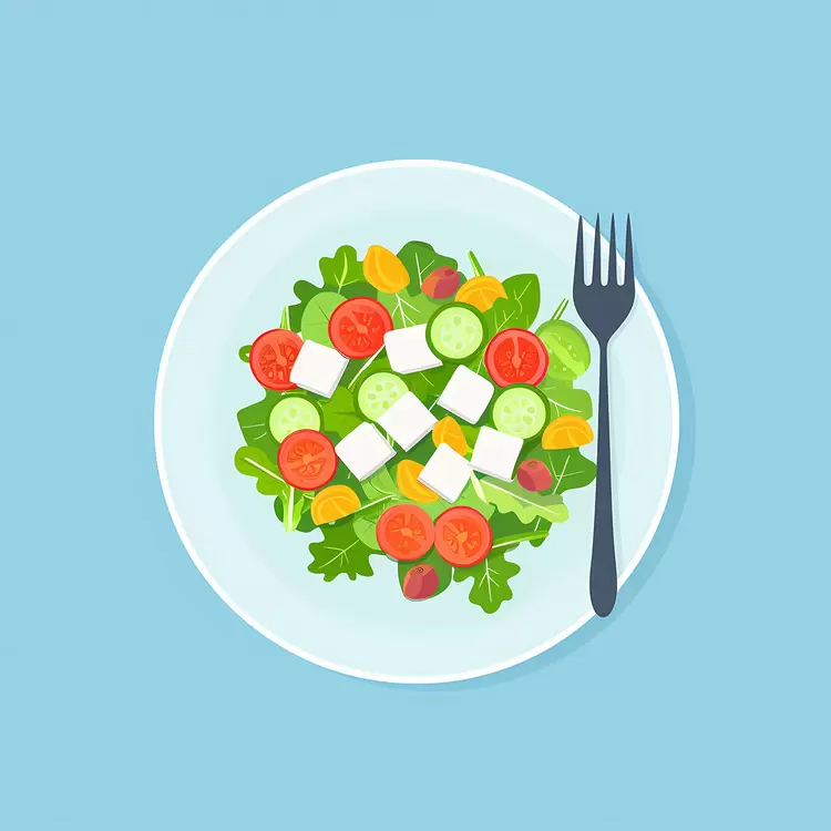 Fresh Salad with Feta Cheese