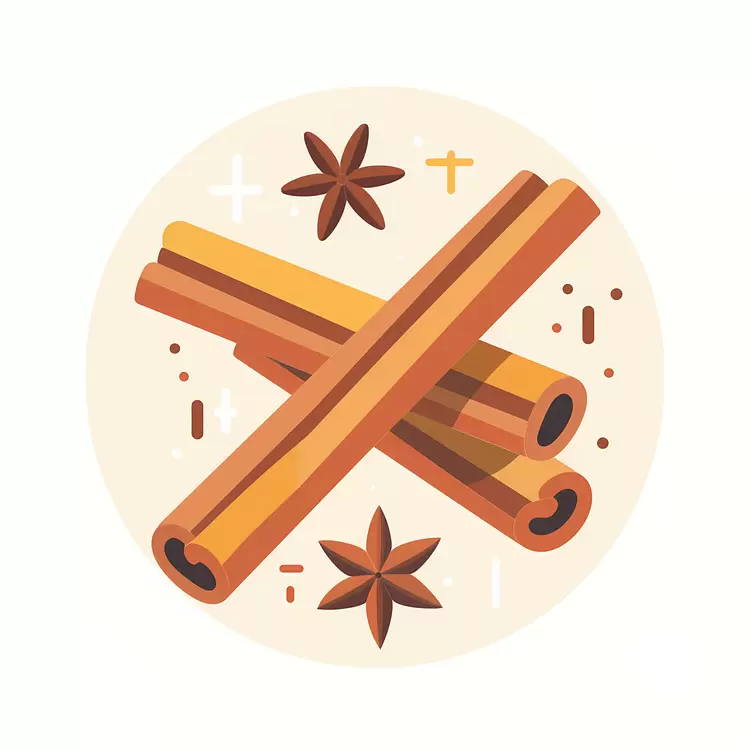 Cinnamon Sticks with Star Anise in a Decorative Style