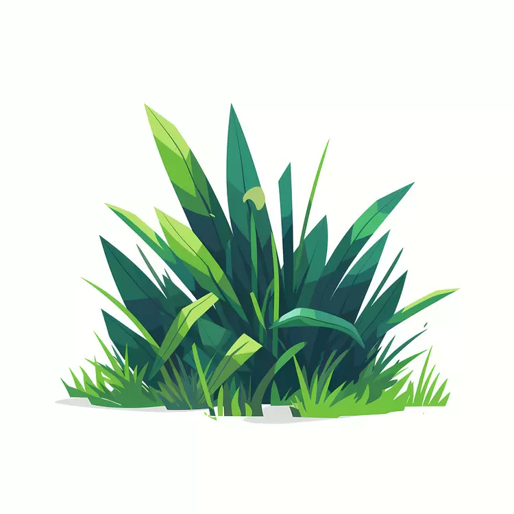 Dense Dark Green Grass Illustration