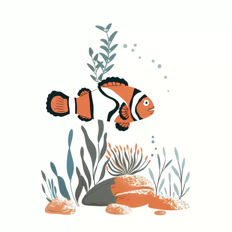 Clownfish Swimming in Aquatic Environment