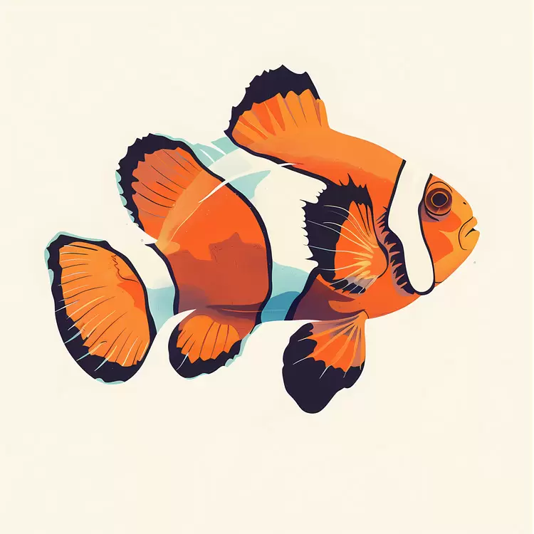 Vibrant Clownfish Swimming