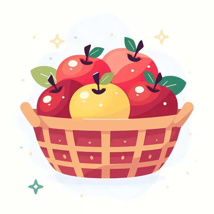 Basket of Red and Yellow Apples