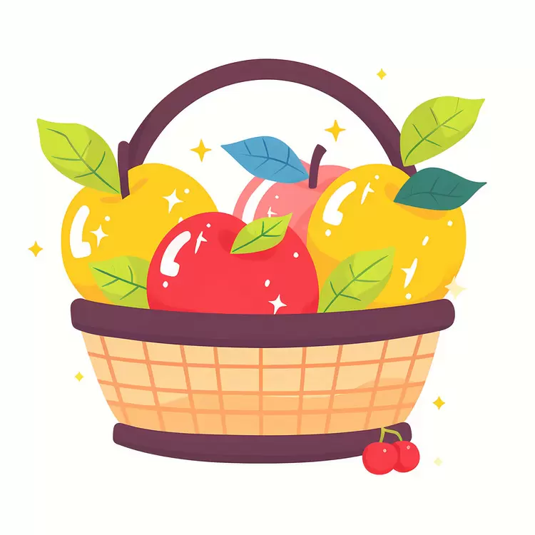 Basket of Colorful Apples