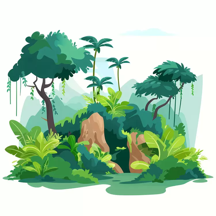 Tropical Oasis with Lush Greenery