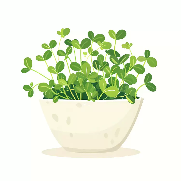 Lush Green Plant in a White Bowl