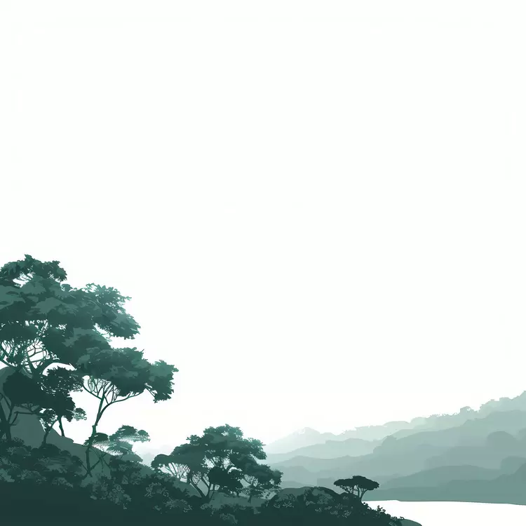 Mountainous Landscape with Mist