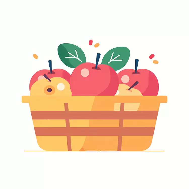 Basket of Red and Yellow Apples