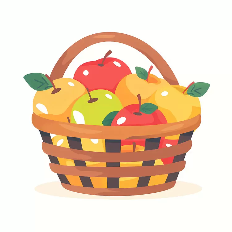 Colorful Basket of Apples