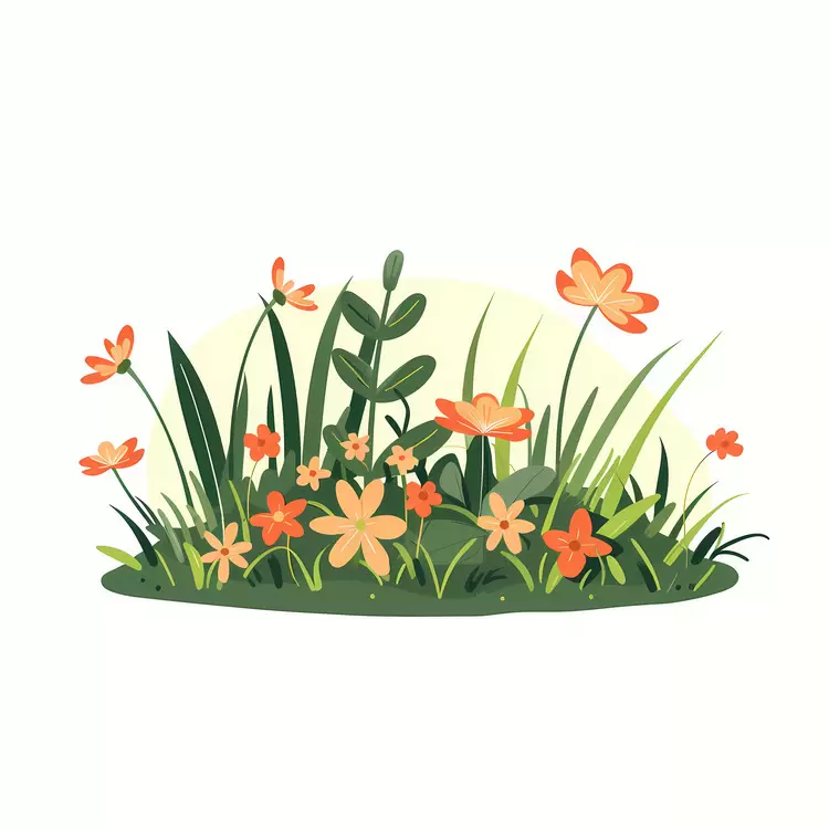 Colorful Floral Garden Illustration