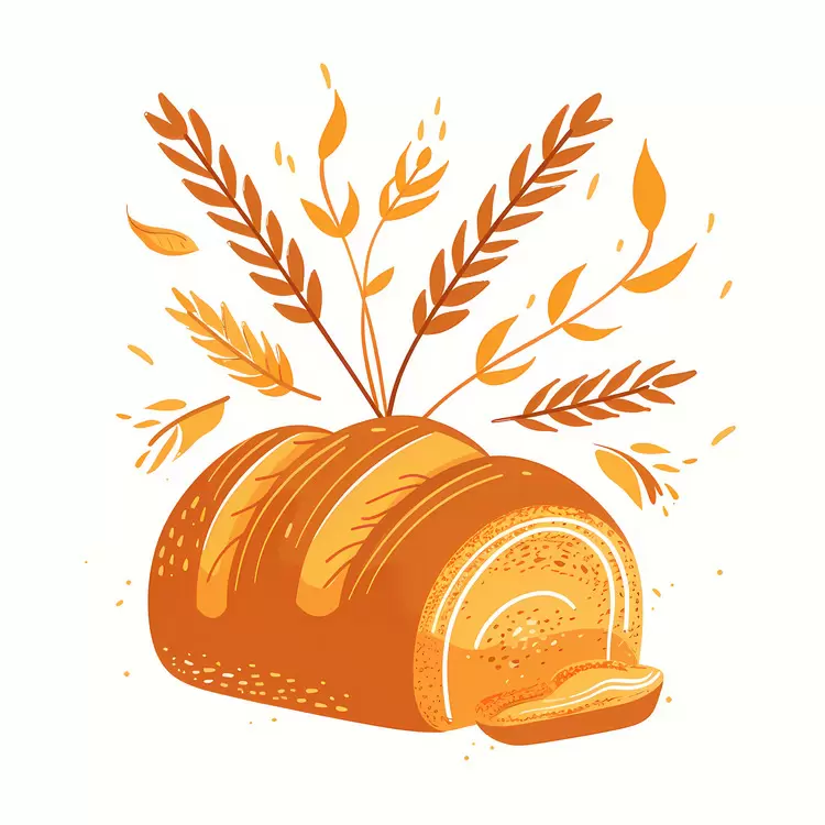 Loaf of Bread with Wheat