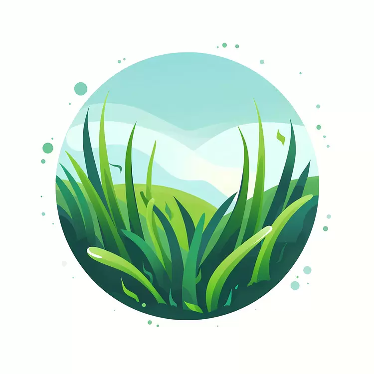 Green Hills and Grass Illustration