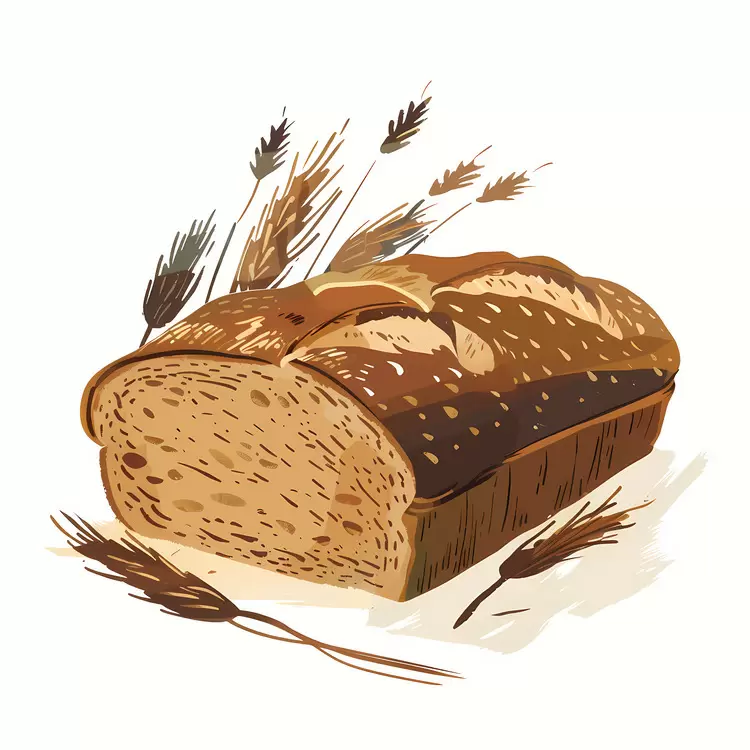 Golden Bread with Wheat