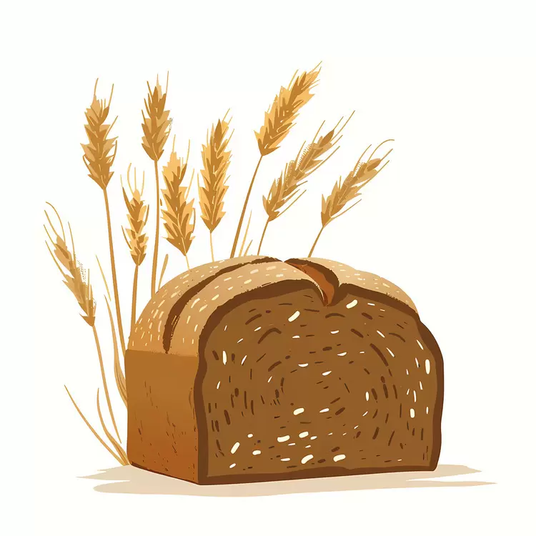 Brown Bread Surrounded by Wheat