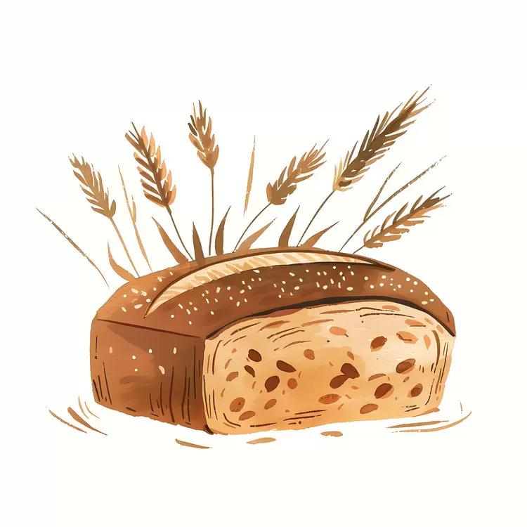 Rustic Bread with Wheat Stalks