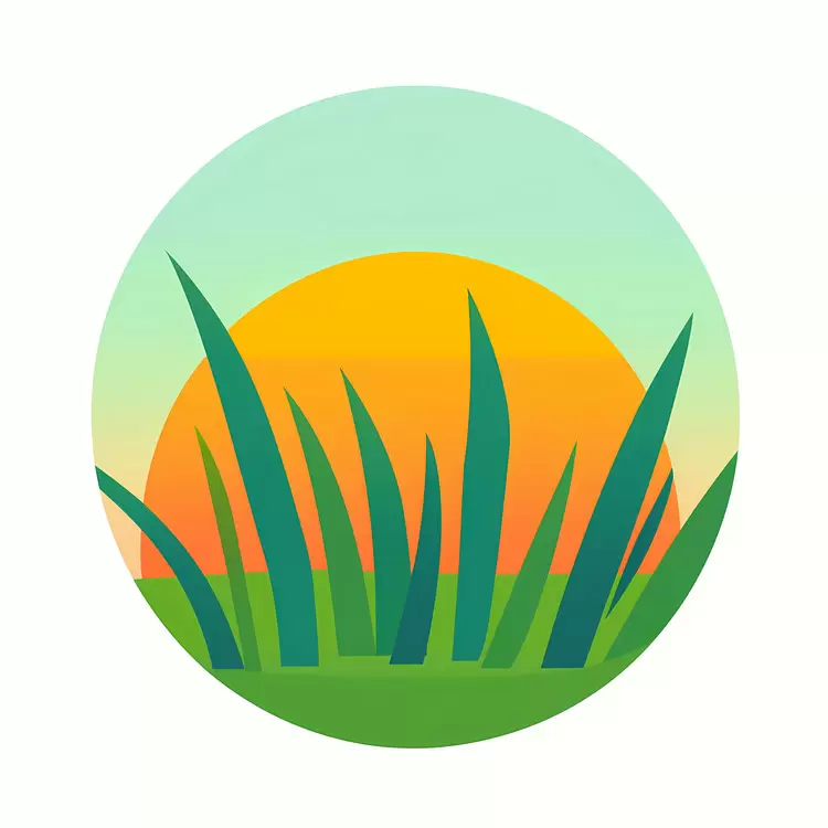 Sunset Over Lush Grassland