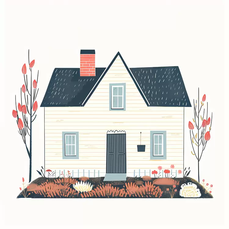 Minimalist house with black roof