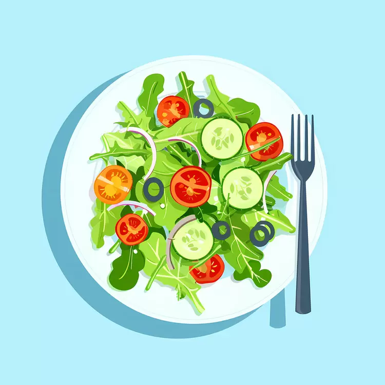 Fresh Salad with Cucumbers and Olives
