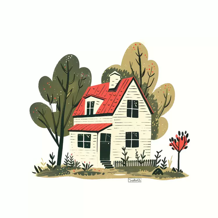 Small cute doodle house