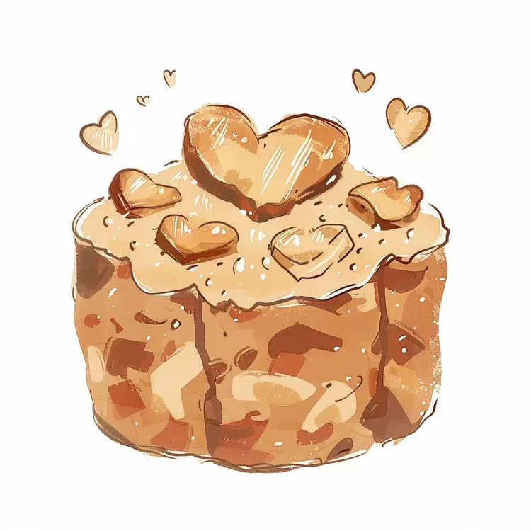 Heart-Shaped Cake with Cream