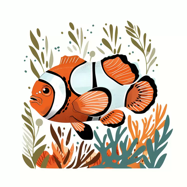 Vibrant Clownfish in Underwater Scene