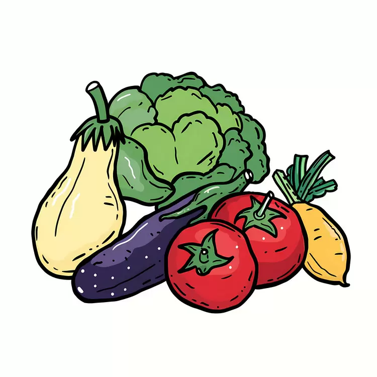 Collection of Fresh Assorted Vegetables