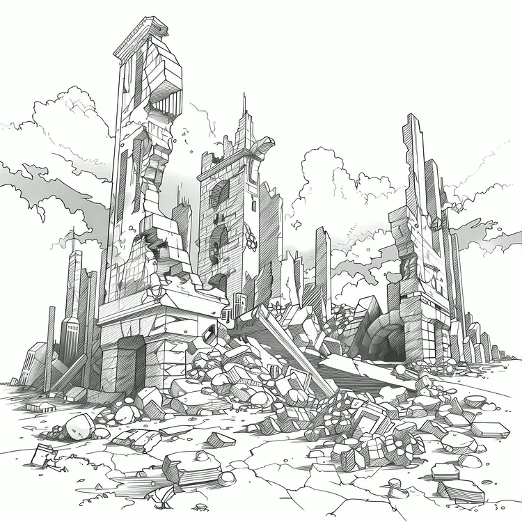 Collapsed Building Ruins
