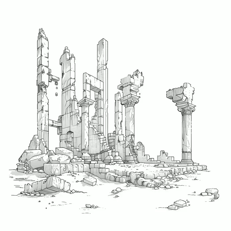 Ruined Ancient Pillars