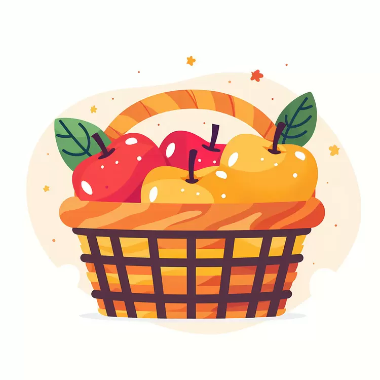 Basket of Red and Yellow Apples