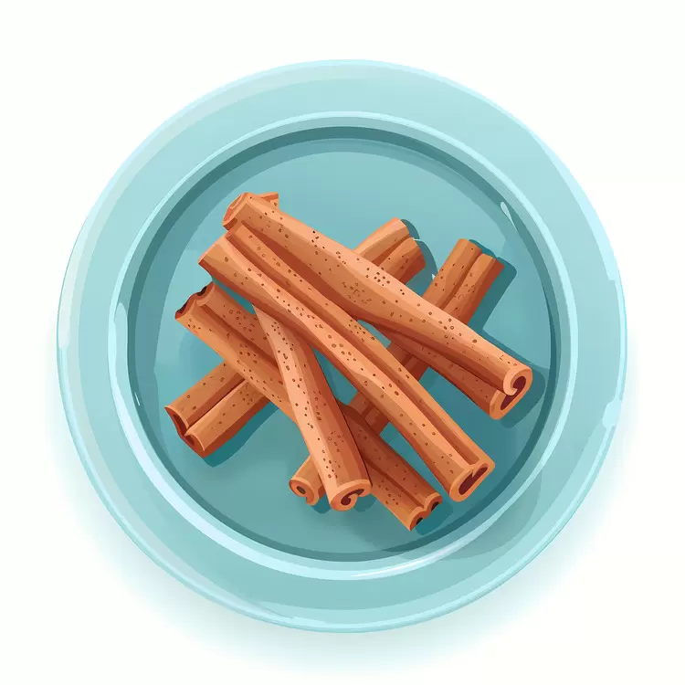 Cinnamon Sticks on a Blue Plate