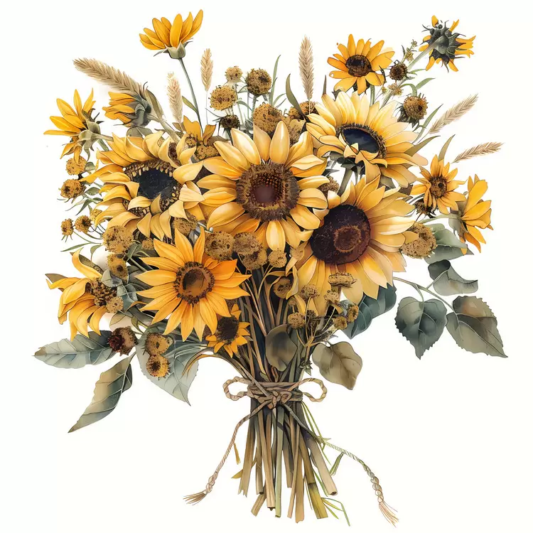Beautiful Sunflower Bouquet with Yellow Petals