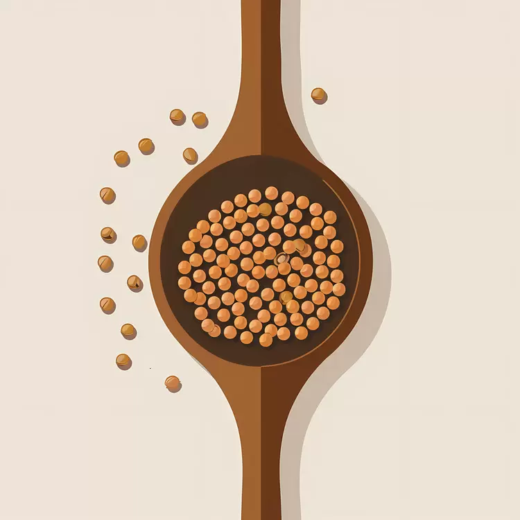 Coriander Seeds in Wooden Bowl