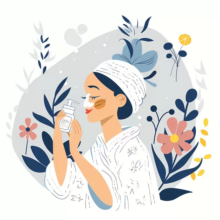 Woman Enjoying Skincare Products