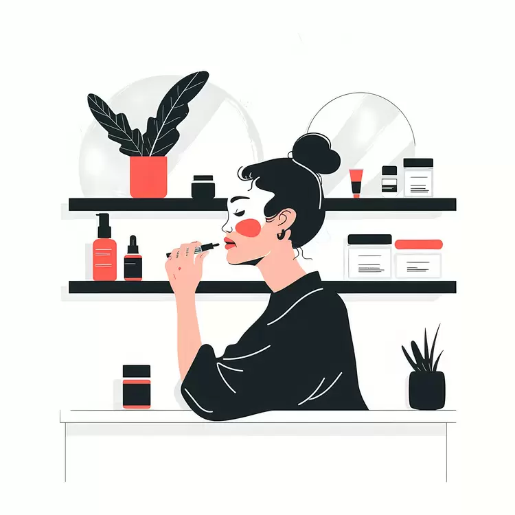 Woman Enjoying Her Skincare Routine