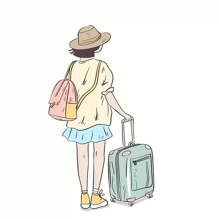Casual Traveler with Luggage
