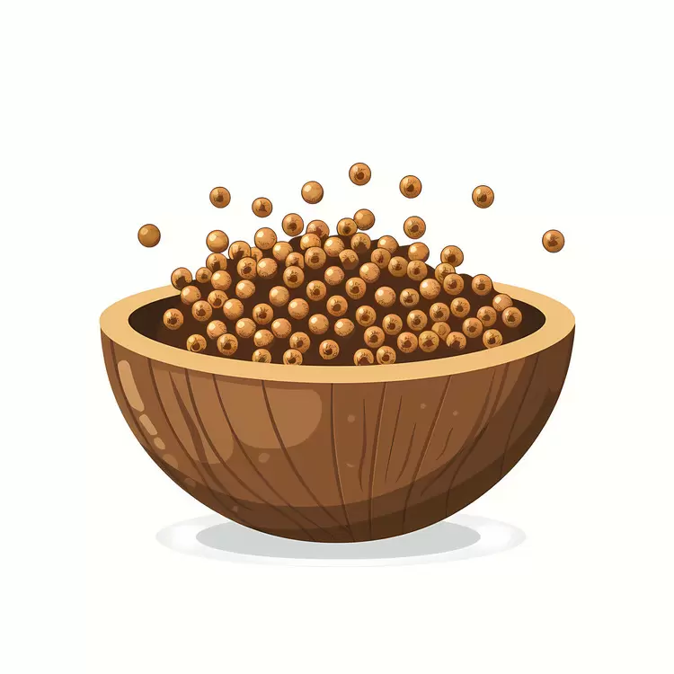 Soybeans in Wooden Bowl
