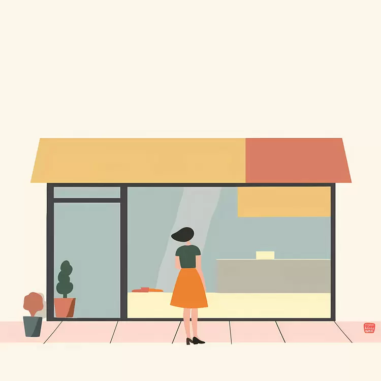 Modern Bakery Shop with Display Window