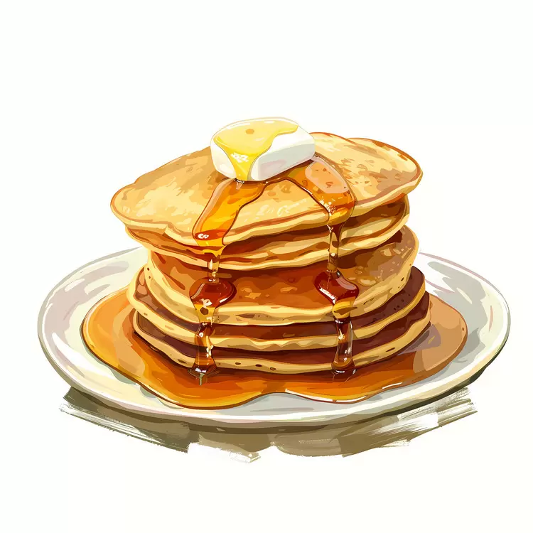 Delicious Pancakes with Syrup and Butter