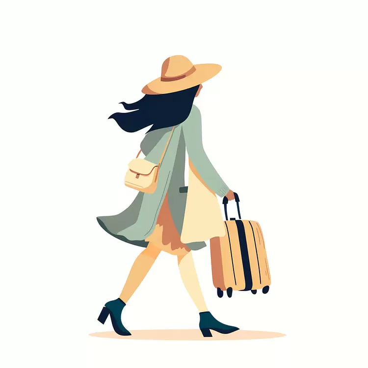 Fashionable Girl Ready for Travel