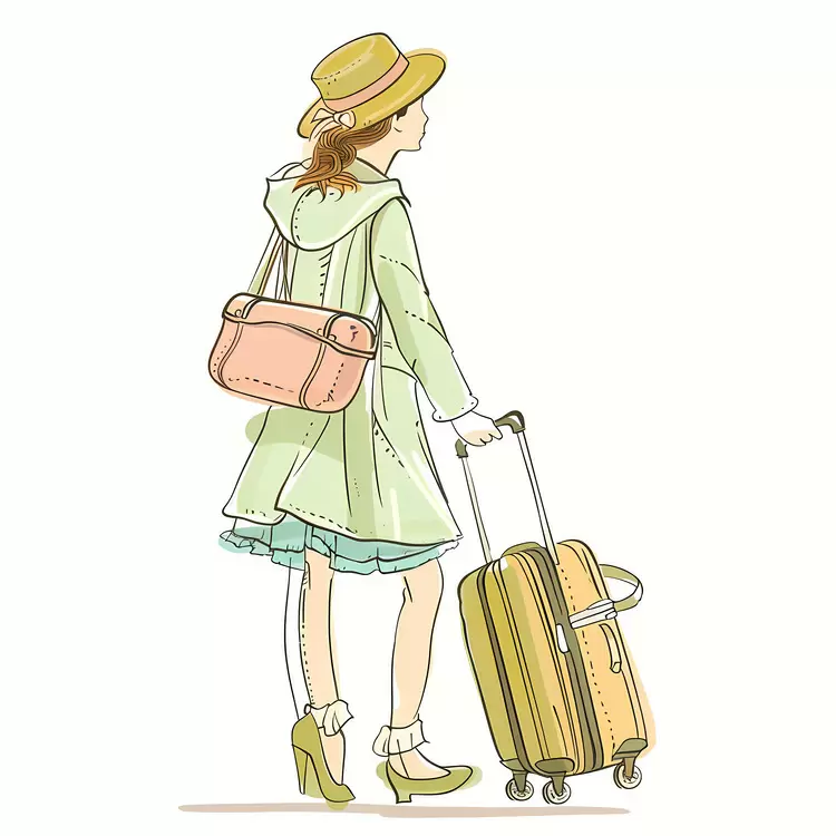 Elegant Traveler with Luggage