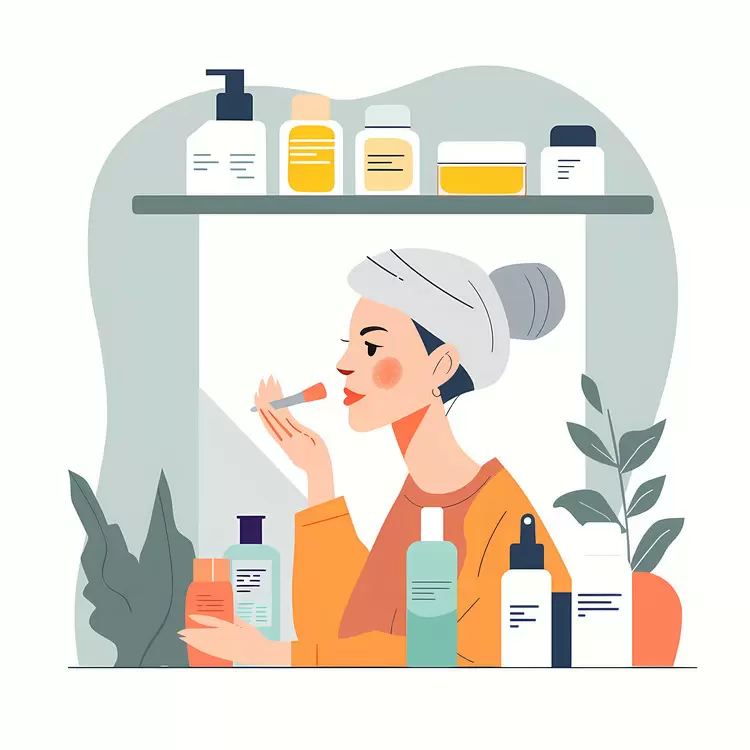 Woman Using Facial Cream