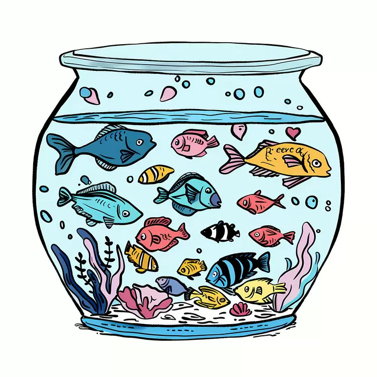 Vibrant Fish in a Glass Bowl