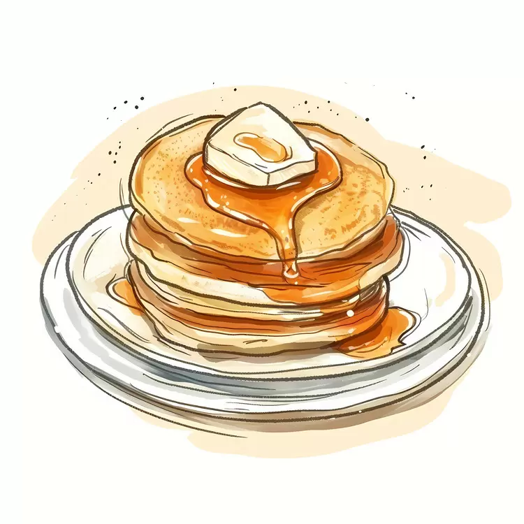 Pancakes Drizzled with Syrup