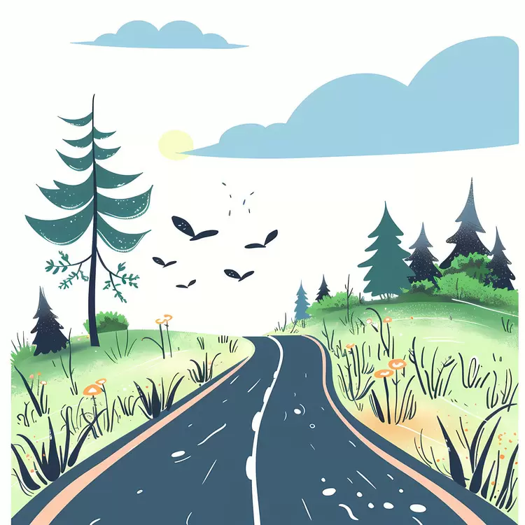 Bright Day on the Road