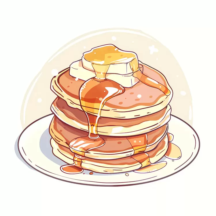 Pancakes with Butter and Syrup