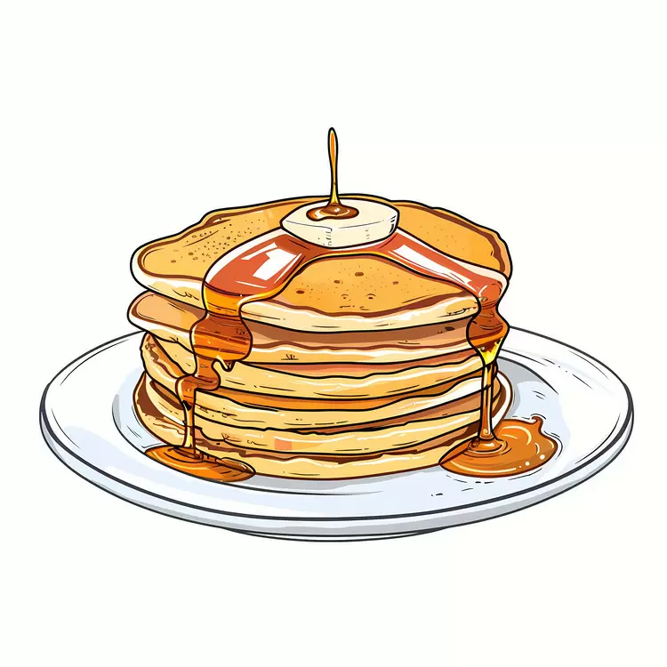 Delicious Pancakes with Syrup and Butter
