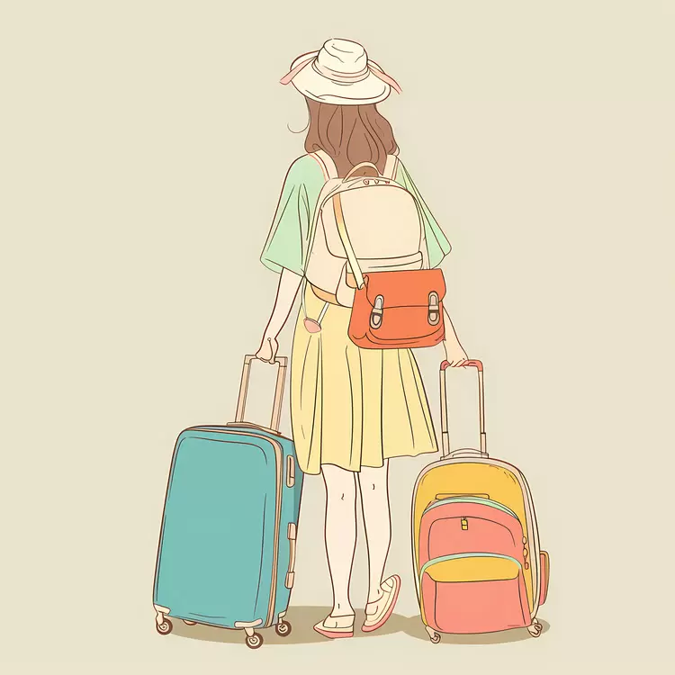 Stylish Girl Ready for Travel