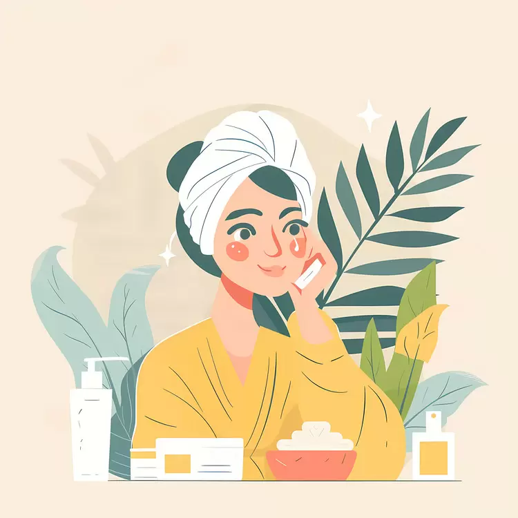 Young Woman Enjoying Skincare Routine