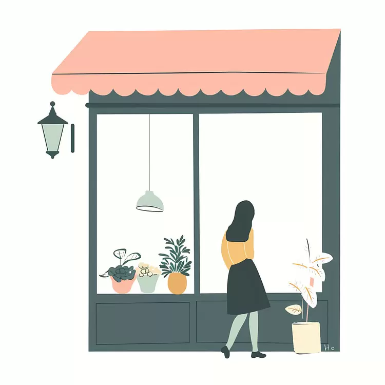 Charming Dark Doodle Shop Front