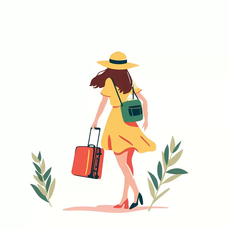 Charming Girl with Luggage